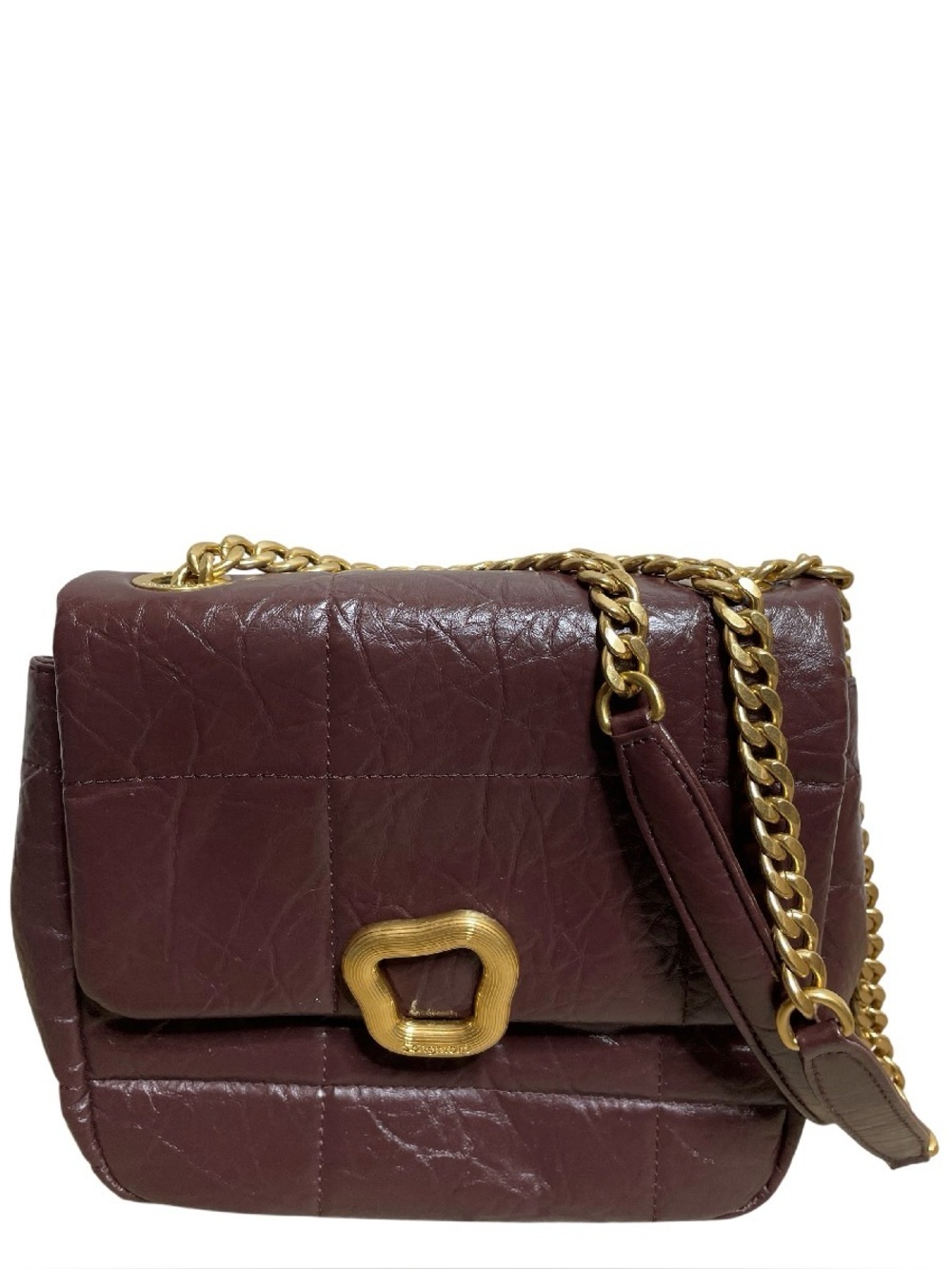 Songmont Quilted Crossbody Bag Dark Brown Quilted Leather Quiet Luxury